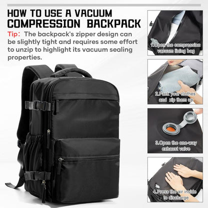 Kibachev Vacuum Travel Backpack,Carry on Backpack,Personal Item, Stylish Daypacks