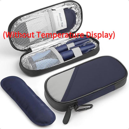 Insulin Cooler Travel Case with Temperature Display, Refrigerated Cooler Travel Case Diabetic Travel Case