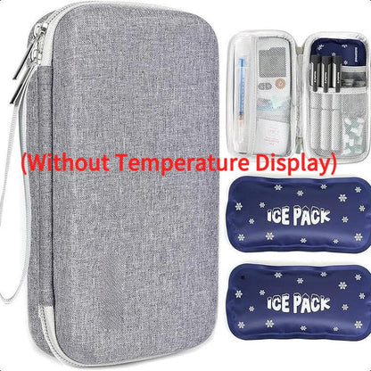 Insulin Cooler Travel Case with Temperature Display, Refrigerated Cooler Travel Case Diabetic Travel Case