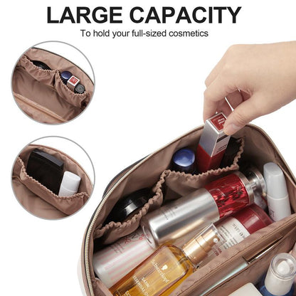 CLUCI Make up Bag Travel Cosmetic Bag Makeup Bag, Large Capacity PU Leather Waterproof Toiletry Bag