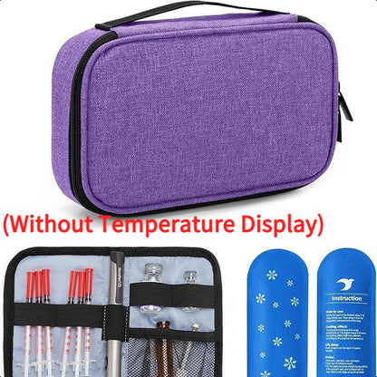 Insulin Cooler Travel Case with Temperature Display, Refrigerated Cooler Travel Case Diabetic Travel Case