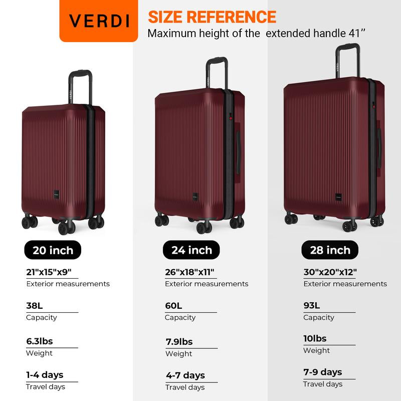 Verdi Luggage 28 Inch Expandable, Bottom Grip Design, Lightweight, Scratch Resistant, Pc(Polycarbonate) Hardside Suitcase