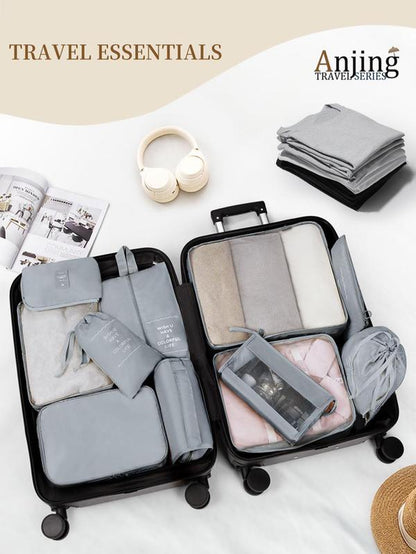 Portable Travel Storage Bag Set, Travel Organizer, Zipper Storage Bag, Suitcase Packing Slogan Graphic Travel Storage Bag, Perfect for Luggage and Suitcase Packing