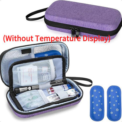 Insulin Cooler Travel Case with Temperature Display, Refrigerated Cooler Travel Case Diabetic Travel Case