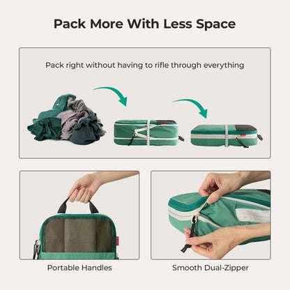 BAGSMART Blast 6PCS Compression Travel Packing Cubes, Organizer Set for Suitcases