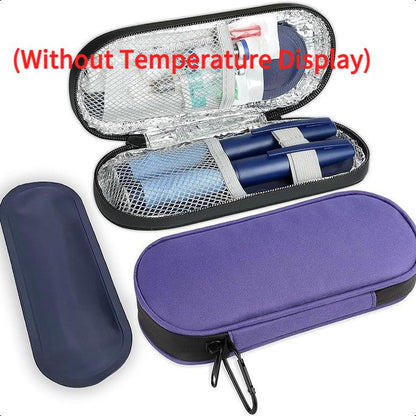 Insulin Cooler Travel Case with Temperature Display, Refrigerated Cooler Travel Case Diabetic Travel Case