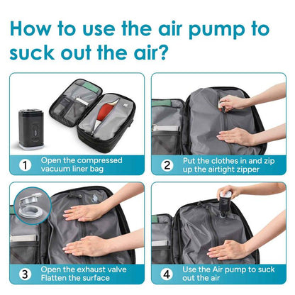 Travel Inspira, Carry-On Travel Backpack, 55L Expandable Vackpack with Vacuum Compression