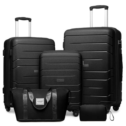 Luggage Sets 5 Piece, Expandable Luggage Hardside PP Suitcase Sets with Spinner Wheels TSA Lock, Lightweight suitcasess