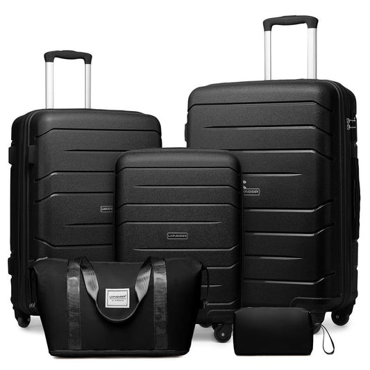 Luggage Sets 5 Piece, Expandable Luggage Hardside PP Suitcase Sets with Spinner Wheels TSA Lock, Lightweight suitcasess