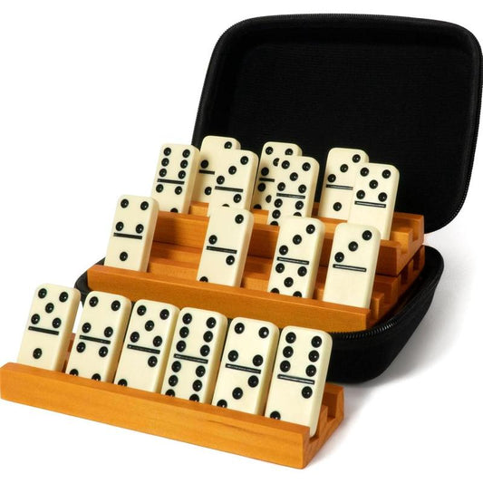 Double Six Domino Sets with 4 Domino Holders