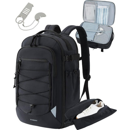 Travel Backpack, 17.3 Inch Carry On Backpack, Shoe Bag,Waterproof,Airline Certified