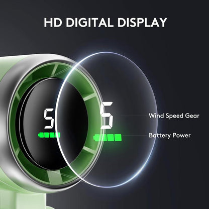 Portable Handheld Turbo Fan, 5 Gearwind, up to 10 Working Hours, Air Turbo Tech Cooling Fan for Travel, Working