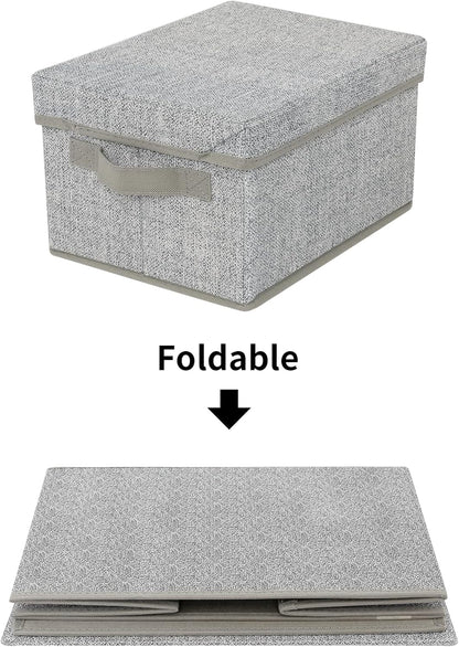 Closet Storage Bins, Fabric Boxes with Lids 3-Pack