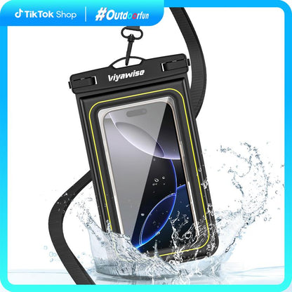 Viyawise  Waterproof Phone Pouch - IPX8 Certified & Floatable Design  5 Holographic Colors  Fits Most Smartphones Beach Cruise Swim 