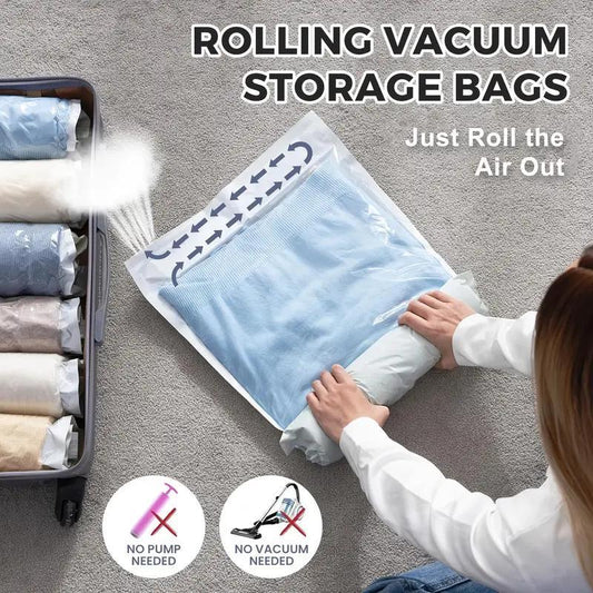 Travel Compression Bag, 6 Counts/Set Transparent Travel Compression Bag, Clothes Storage Bag, Travel Packing Cubes, Clothes Organizer, Home Organizer for Travel, Travel Essentials