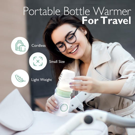 Momcozy Portable Bottle Warmer for Travel, Double Leak-Proof Travel Bottle Warmer MW03, 1 Count