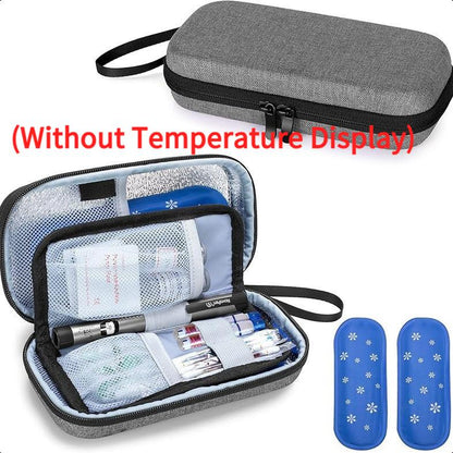 Insulin Cooler Travel Case with Temperature Display, Refrigerated Cooler Travel Case Diabetic Travel Case