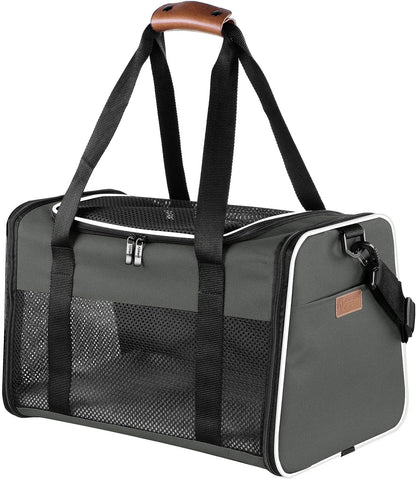 Portable Pet Carrier soft sided for up to 28 Lbs, Airline Approved 