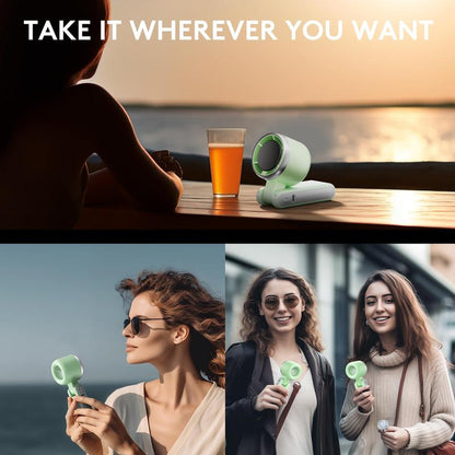 Portable Handheld Turbo Fan, 5 Gearwind, up to 10 Working Hours, Air Turbo Tech Cooling Fan for Travel, Working