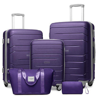 Luggage Sets 5 Piece, Expandable Luggage Hardside PP Suitcase Sets with Spinner Wheels TSA Lock, Lightweight suitcasess