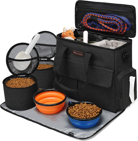 Dog Travel Bag Kit for a Weekend Away Set Includes accessories 