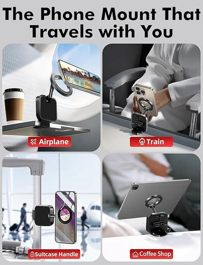 Travel Depot Magnetic Phone Holder Handsfree, Airport or Plane Magnetic Phone Mount for Travel, Home Office 