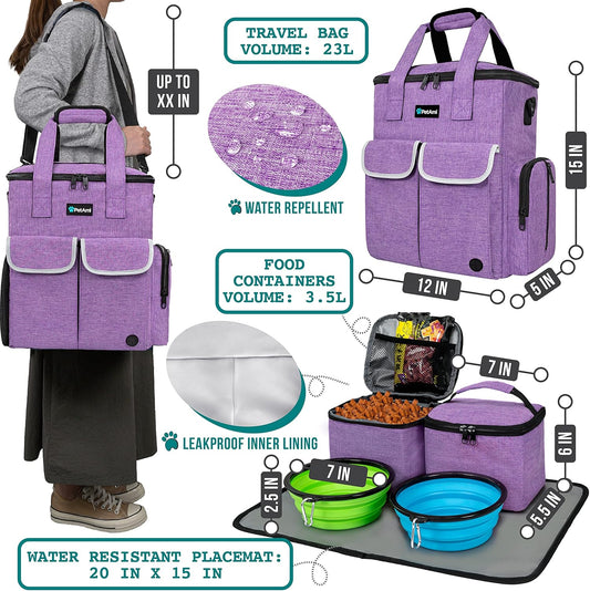 Dog Travel Bag Pet Supplies Accessories Organizer for Traveling 