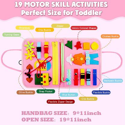 Montessori Busy Board for Toddlers Sensory Toy Preschool Learning Educational Travel Activities for Toddlers Fine Motor Skills