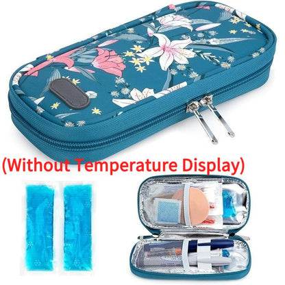 Insulin Cooler Travel Case with Temperature Display, Refrigerated Cooler Travel Case Diabetic Travel Case