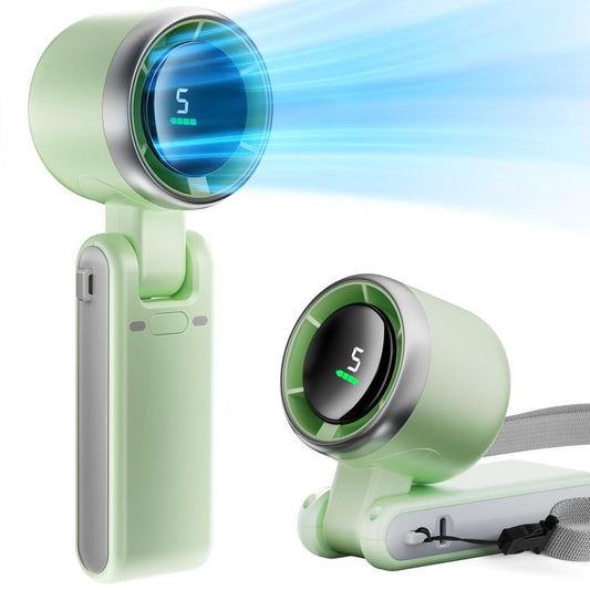 Portable Handheld Turbo Fan, 5 Gearwind, up to 10 Working Hours, Air Turbo Tech Cooling Fan for Travel, Working