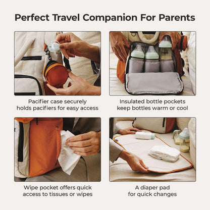 BAGSMART Walker 25L Featherlight Travel Diaper Backpack 