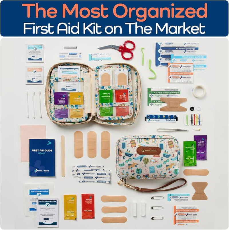 KEEP GOING Travel Gokit, First Aid Kit with Essential Supplies for Travel