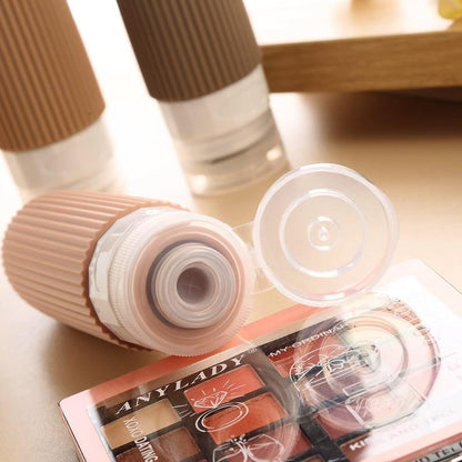 Summer Travel Bottle Set for Small Travel Toiletries, 4 Counts Leak Proof Travel Skincare Containers Bottles, Silicone 