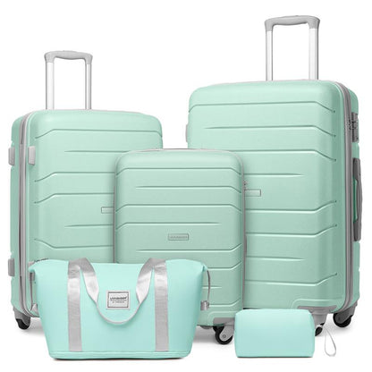 Luggage Sets 5 Piece, Expandable Luggage Hardside PP Suitcase Sets with Spinner Wheels TSA Lock, Lightweight suitcasess
