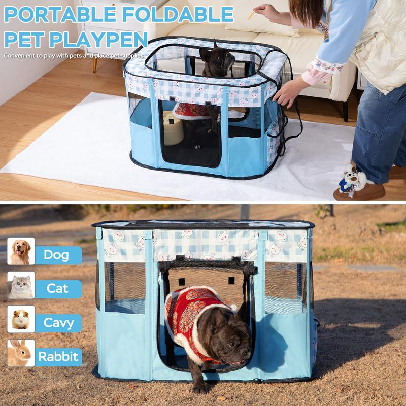 Portable Pet Cat Playpen,Cat Cages Indoor Collapsible Dog Crates Tent Kennel Playpen for Dogs Cat and Rabbit Indoor & Outdoor