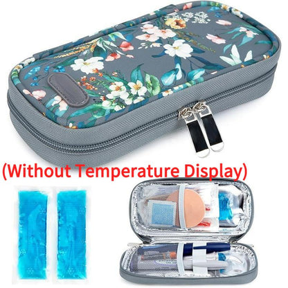 Insulin Cooler Travel Case with Temperature Display, Refrigerated Cooler Travel Case Diabetic Travel Case