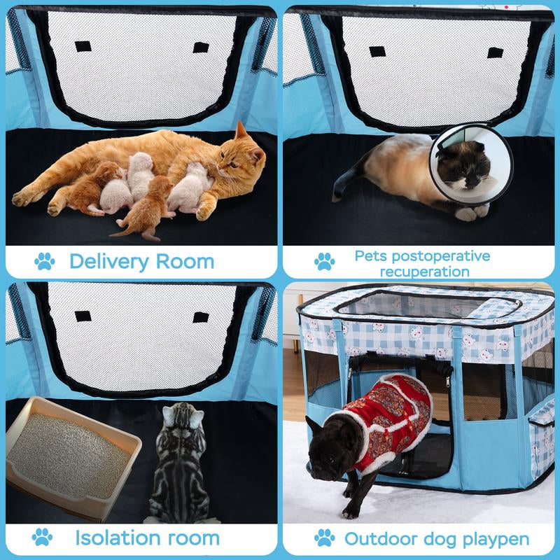 Portable Pet Cat Playpen,Cat Cages Indoor Collapsible Dog Crates Tent Kennel Playpen for Dogs Cat and Rabbit Indoor & Outdoor
