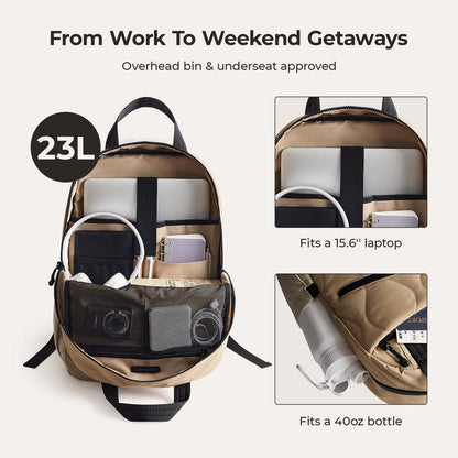 BAGSMART Travel Backpack, TSA Personal Item Backpack with 15.6 Inch Laptop Compartment, Weekender Suitcase for Travel