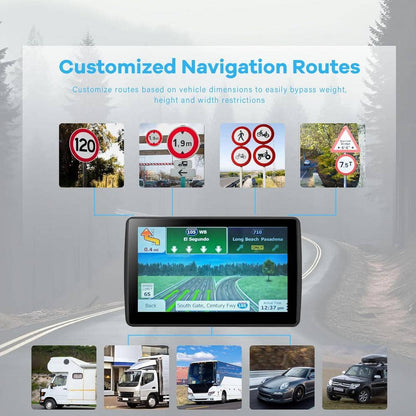 GPS Navigator for Car Truck RV with Latest Map 7 In. Touch Screen Support Voice Turn Direction/Speed & Red Light Warning